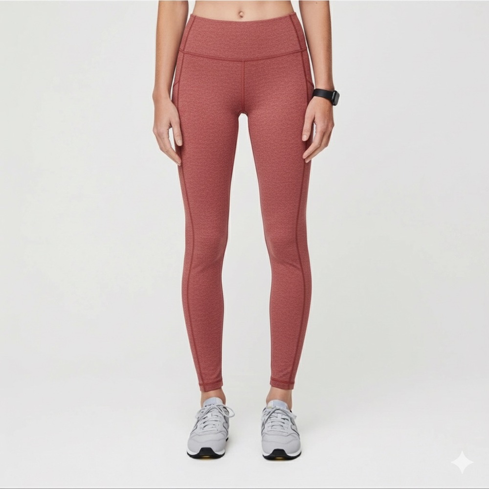 FIGS Seamless High Waisted Leggings 2XL Heathered Clay Red Activewear Pants